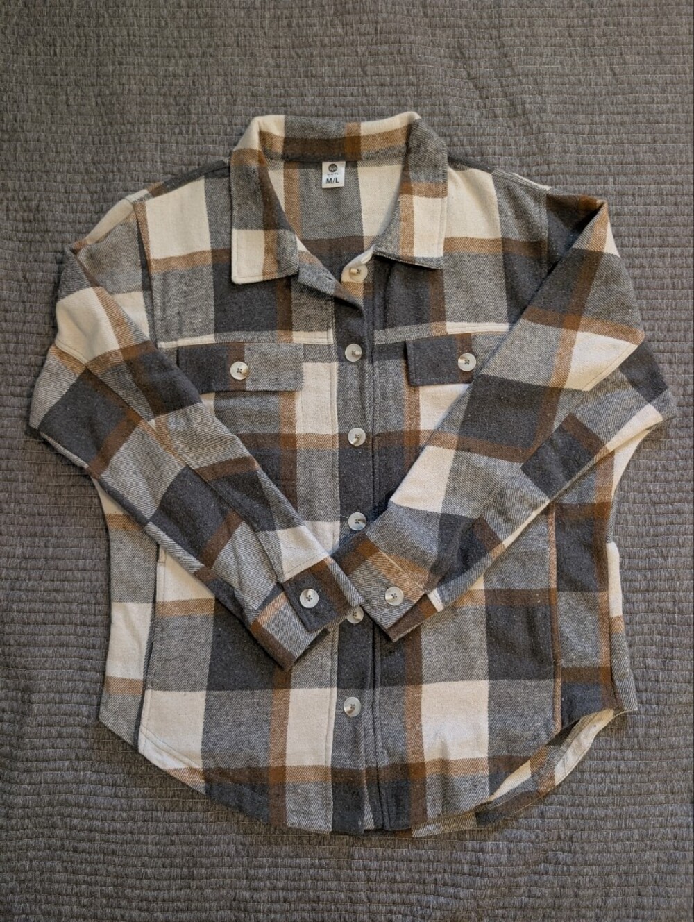 Senita Athletics Women's Rin Shacket In Sandstone Plaid
